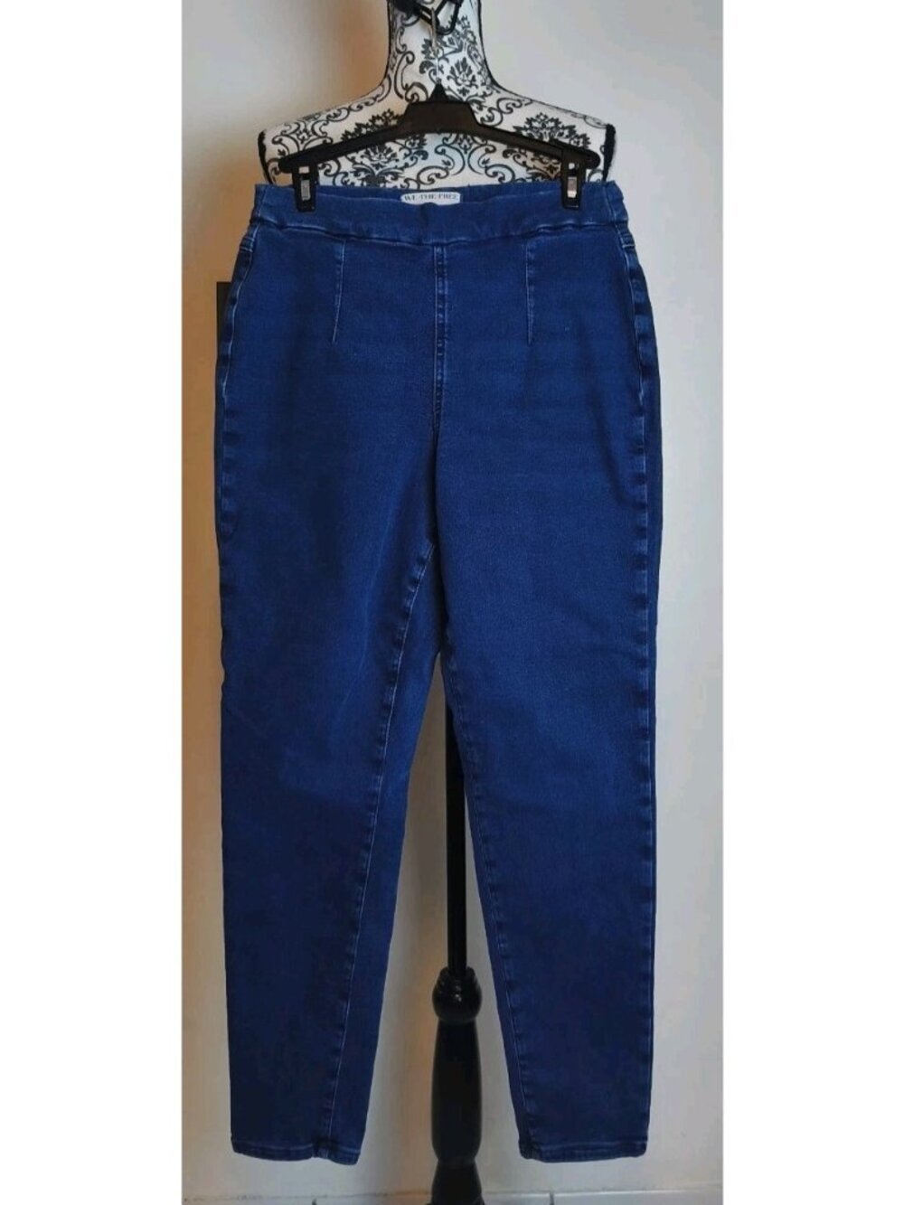 Free People We The Free High Rise Skinny Jeans Medium Blue Size M Elastic Waist